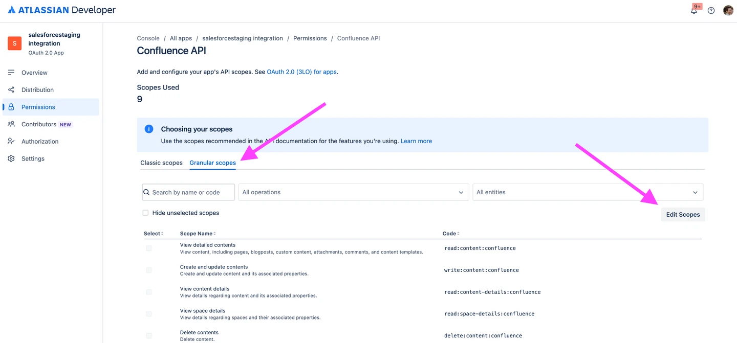 Step 4-Click the “Granular scopes” tab and click the “Edit scopes” button..webp